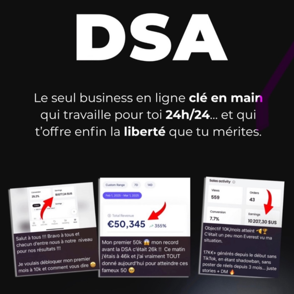 The Digital Success Academy – La formation N°1 pour bâtir ton business digital rentable et obtenir ta licence de revente exclusive.